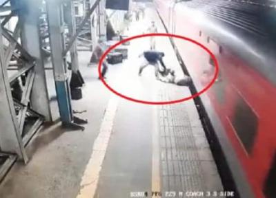سقوط مسافر حین سوار شدن به قطار در حال حرکت